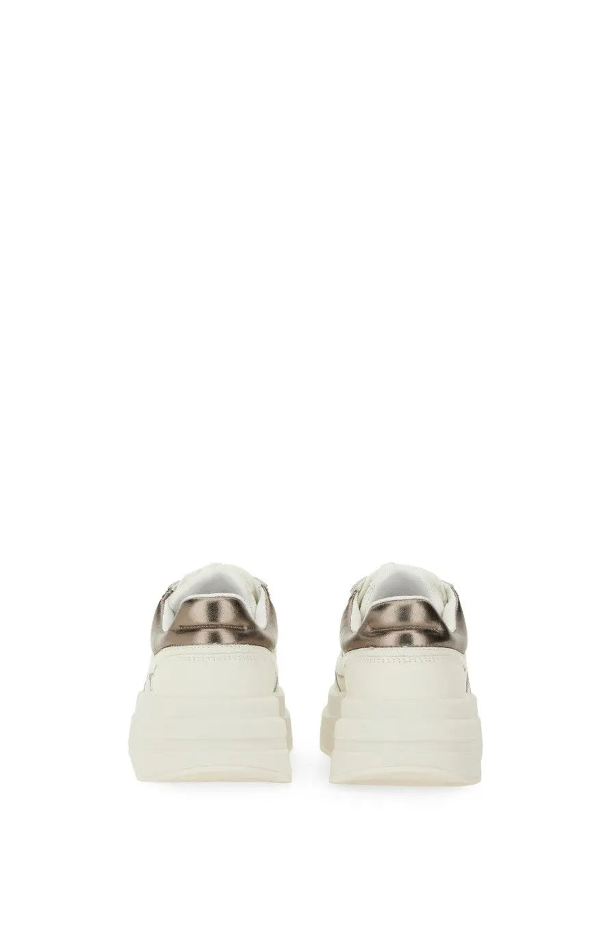 Ash women’s icons combo sneaker white in white and metallic gold with chunky sole design for trendy casual wear