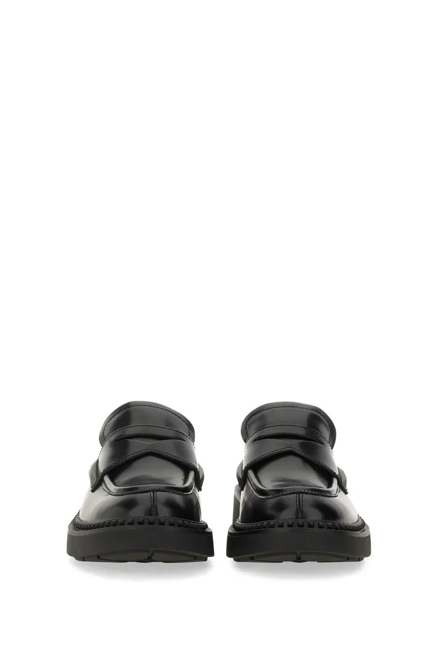 Ash women’s medusa loafer black black patent leather loafers with chunky rubber sole and two velcro straps