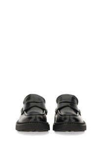 Ash women’s medusa loafer black black patent leather loafers with chunky rubber sole and two velcro straps