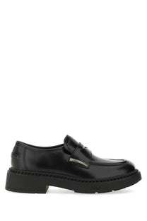 Ash women’s medusa loafer black black patent leather loafers with chunky rubber sole and stitched detailing