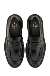 Ash women’s Medusa loafer black patent leather with glossy finish and subtle textured sole visible from the back side