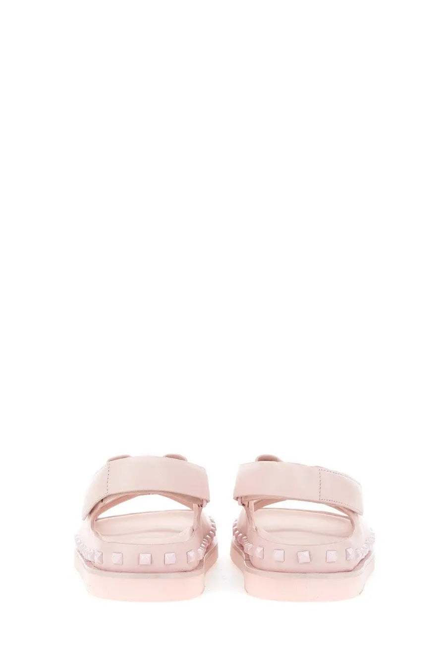 Ash women’s sandal ursula blue pink leather with chunky sole and square studs along the edge
