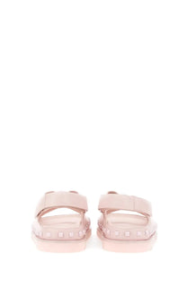 Ash women’s sandal ursula blue pink leather with chunky sole and square studs along the edge