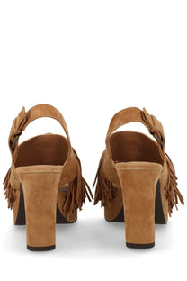Ash women’s sandalo con tacco oprah beige tan suede platform sandals with fringed detailing and buckle strap