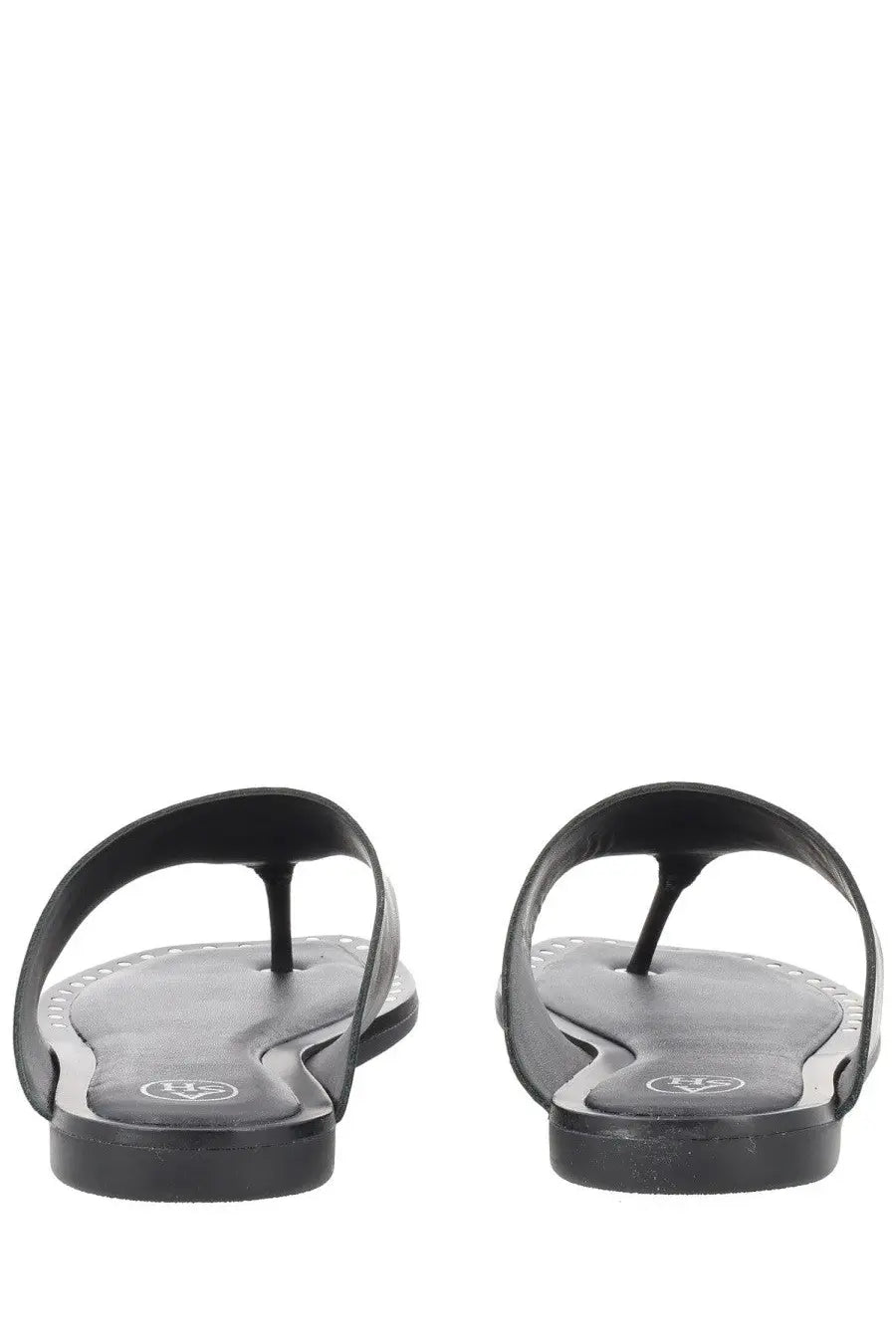 Black leather thong sandals with minimalist design and subtle stitching ash womens sandalo genius black