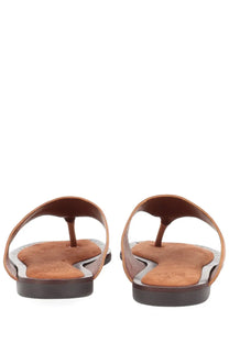 Brown leather thong sandals ash women’s sandalo infradito genius with suede insole and black rubber sole