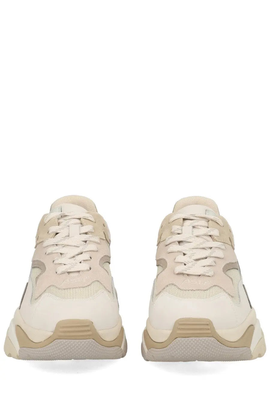 Ash women’s sneaker addict beige chunky sneakers with layered textured design in beige and cream colors