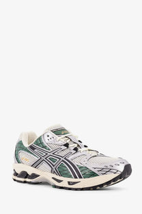Asics men’s gel nimbus mesh sneakers white with silver and green gel cumulus 12 running shoe mesh upper and black outsole