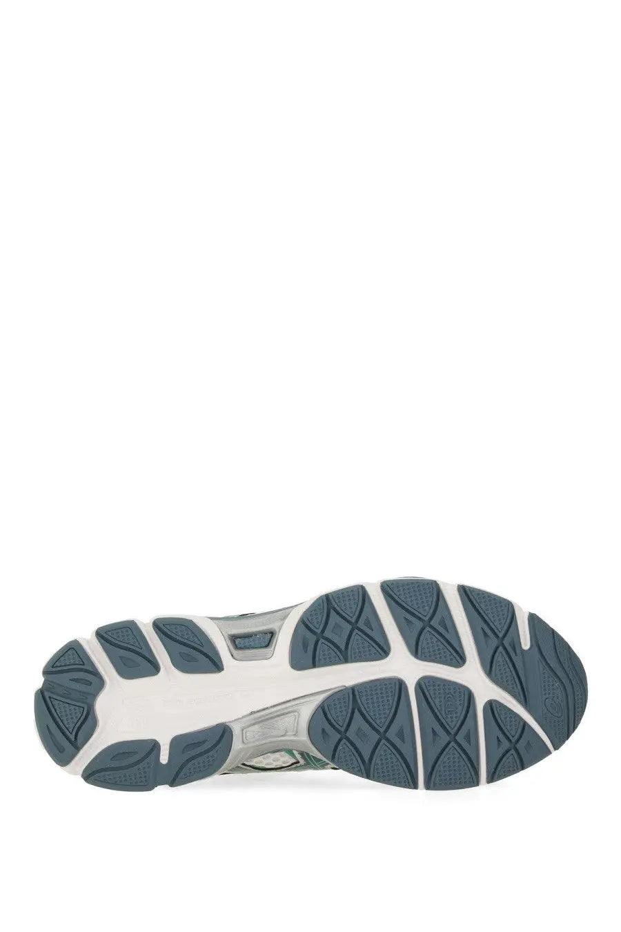 The asics unisex gel cumulus sneaker features a white midsole with dark gray textured rubber outsole and visible branding