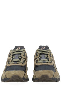 Asics unisex gel nyc sneaker brown with olive and dark gray suede and mesh uppers in matching laces