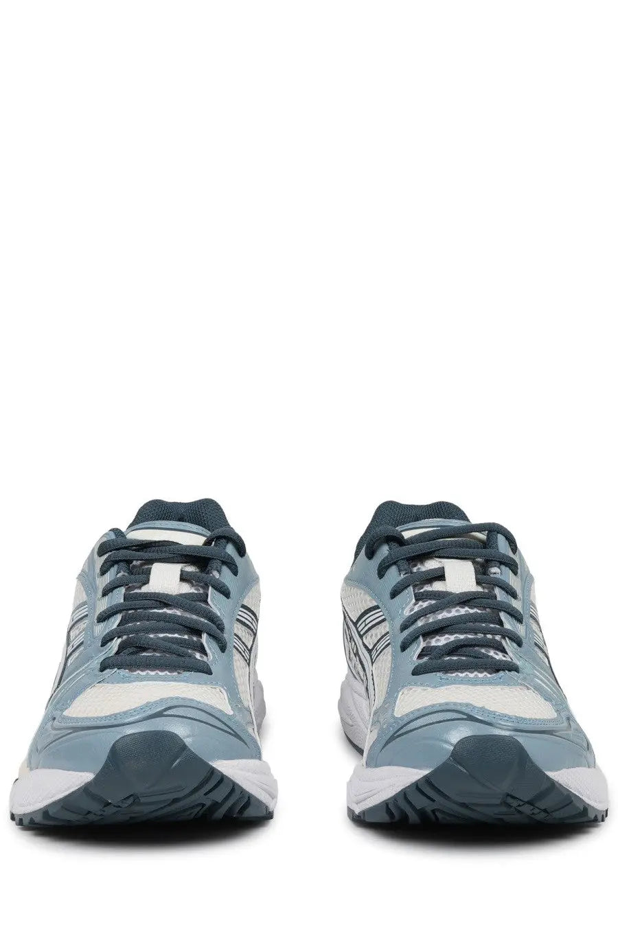 Light blue and white asics unisex sneaker gel kayano with dark gray laces and accents for running and casual wear
