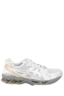 Asics unisex sneaker gel kayano grey with white and silver mesh upper translucent midsole and textured rubber outsole