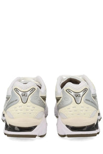 Asics unisex sneaker gel kayano white with white and silver cushioned midsole and breathable mesh upper