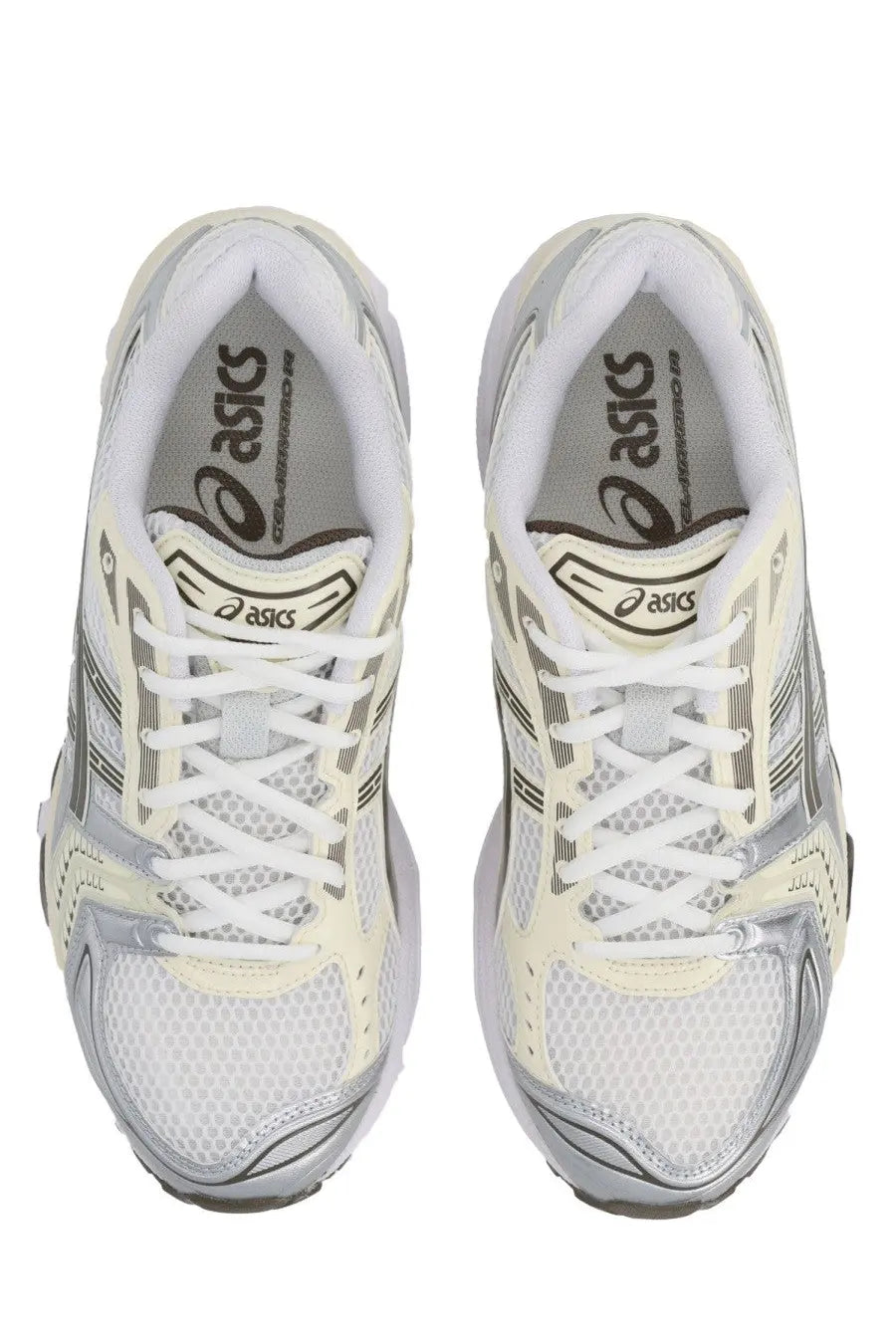 Asics unisex sneaker gel kayano white in white and silver with mesh uppers and sleek modern running shoe design