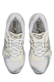 Asics unisex sneaker gel kayano white in white and silver with mesh uppers and sleek modern running shoe design