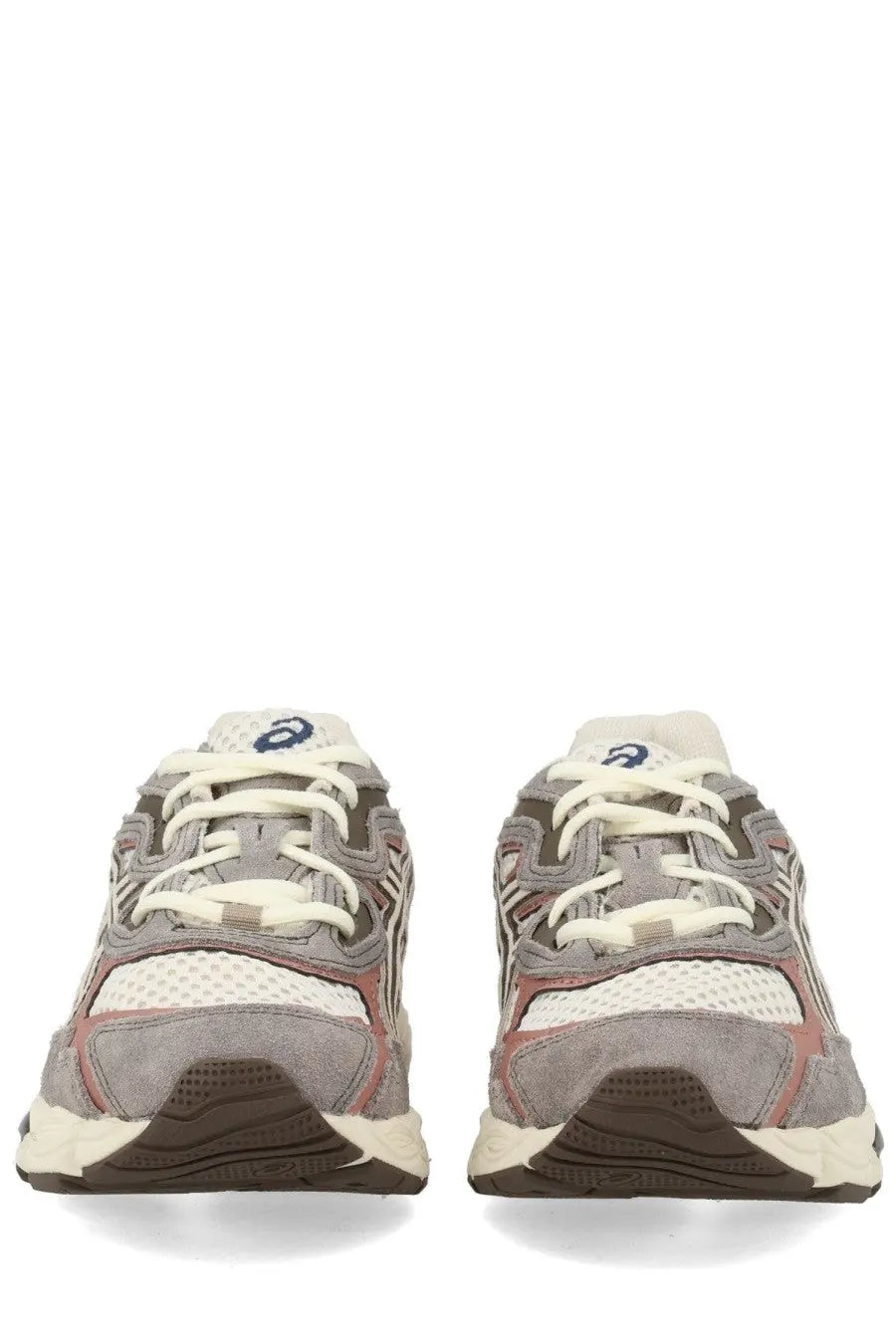 Asics unisex sneaker gel nyc in gray and beige with mesh suede and rubber accents for versatile wear