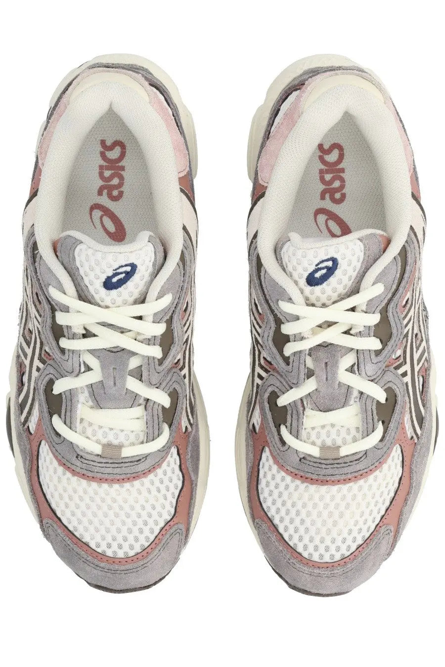 Asics unisex sneaker gel nyc multicolor gray and white running shoes with pink accents for comfortable performance