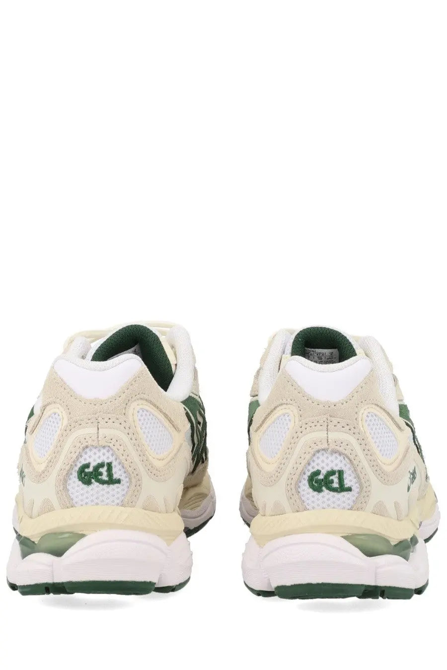 Cream and forest green Asics Gel-2080 running shoes with mesh and synthetic overlays in ASICS Unisex Sneaker Gel NYC White