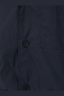 Aspesi men’s ago dark navy cotton blend button-up shirt with black buttons and subtle stitching details