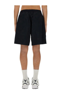 Aspesi men’s bermuda nemo blue relaxed-fit black shorts with elastic waistband and minimalist design