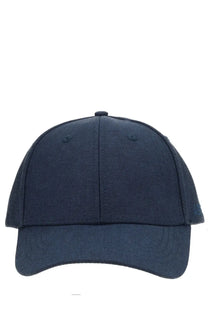 Dark navy blue aspesi men’s cotton baseball cap with structured six-panel design and stitched seams