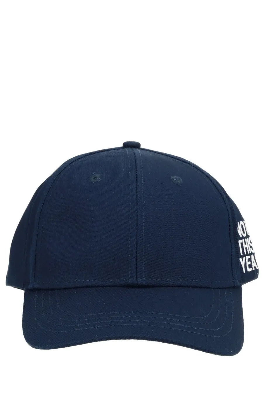 Aspesi men’s cotton baseball cap in dark navy with white embroidered text on the side