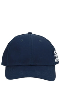 Aspesi men’s cotton dark navy baseball cap with white embroidered text on the side for casual wear