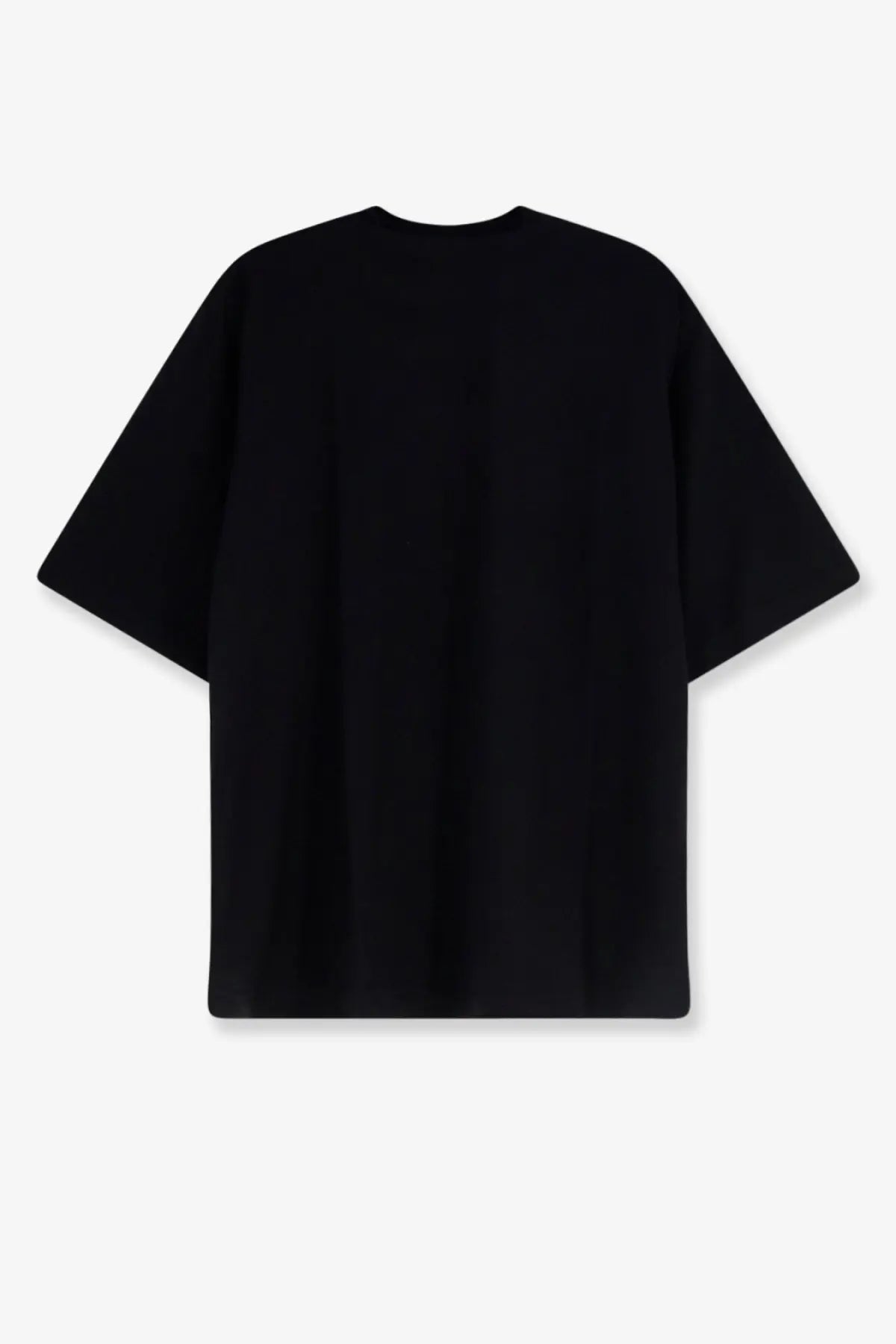 Aspesi men’s black cotton oversized t-shirt with a relaxed fit and short sleeves front view