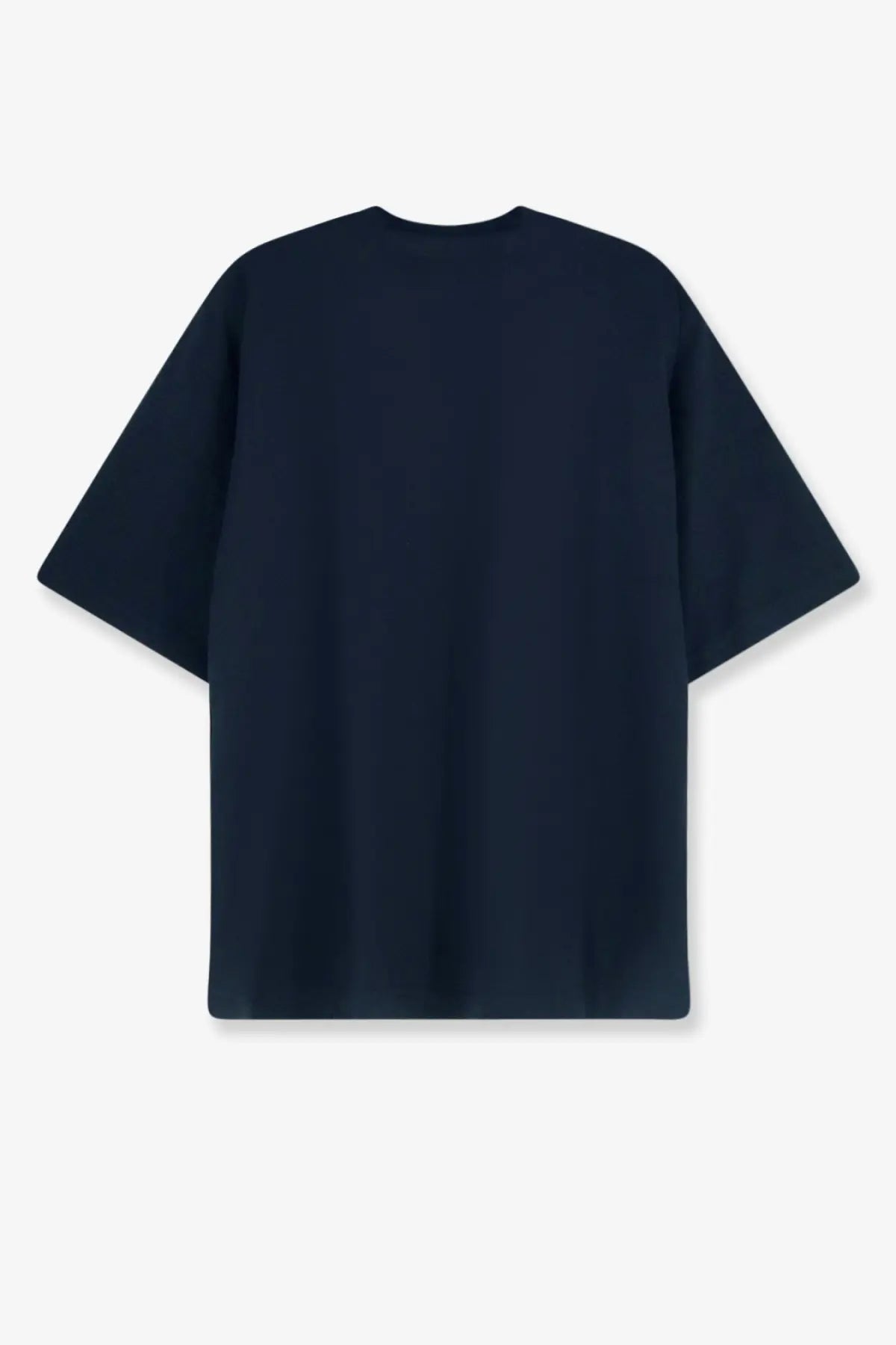 Dark navy blue oversized cotton t shirt with relaxed fit and short sleeves aspesi men cotton shirt blue