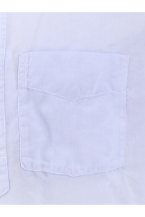 White fabric pocket with neatly stitched edges and subtle texture on aspesi mens cotton blue shirt