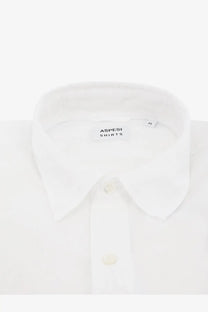 Aspesi men’s white cotton button-down shirt with classic collar and subtle texture