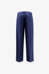 Navy blue aspesi men’s cotton chino trousers with a clean tailored fit and straight-leg design