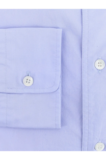 Aspesi men’s fred cotton shirt blue light blue button-down shirt with crisp fabric and white buttons