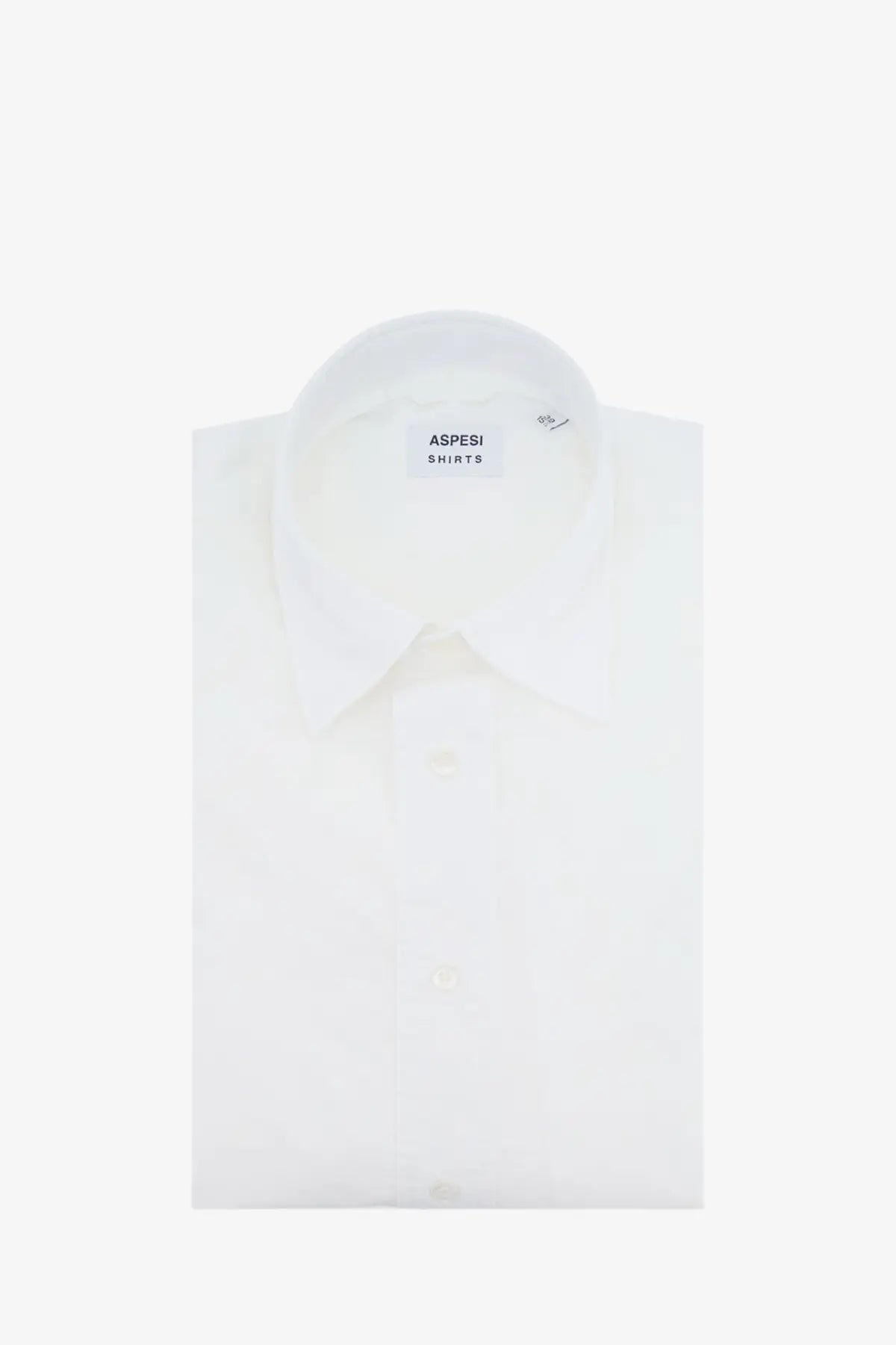 A crisp white aspesi men’s fred cotton shirt with a classic collar and button-down front