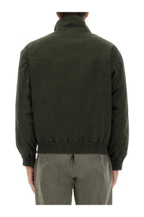 Aspesi men’s dark olive green bomber jacket stanton with high collar and elasticated cuffs in lightweight fabric