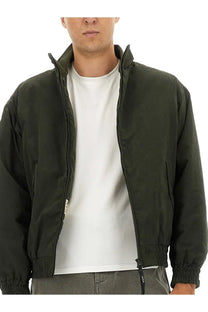 Aspesi men’s jacket Stanton green dark olive bomber jacket with high collar and elastic cuffs