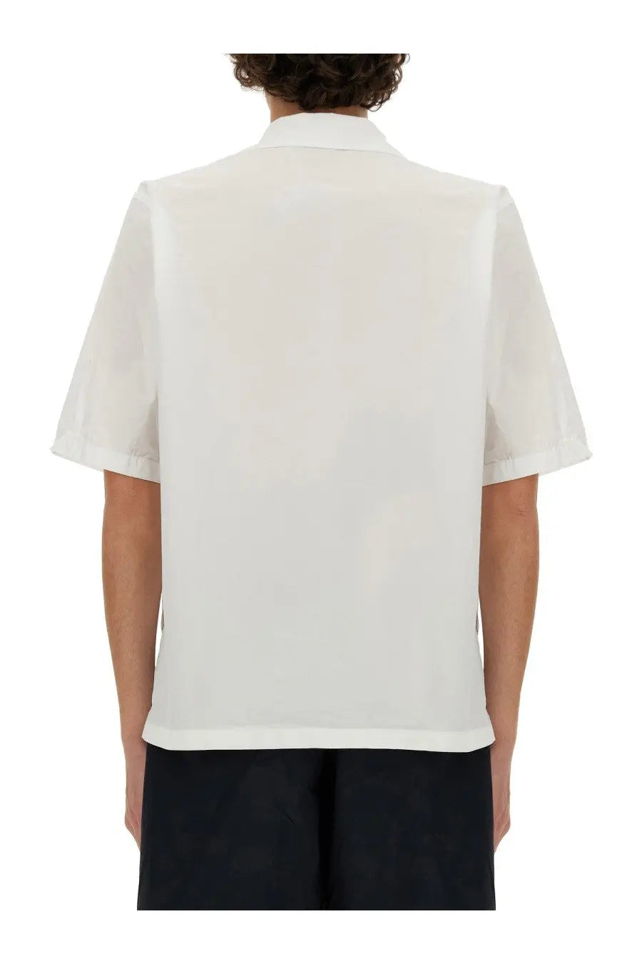Aspesi men’s needle shirt white short-sleeved button-up with crisp collar and clean minimalist design