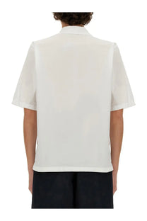 Aspesi men’s needle shirt white short-sleeved button-up with crisp collar and clean minimalist design