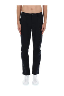 Black tailored trousers with sleek straight-leg cut and subtle creases from aspesi men’s pantalone da trekking rivisitato blue