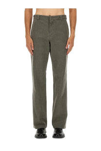 Olive green straight-leg chino pants by aspesi men’s pants adrien grey in durable cotton fabric for casual wear