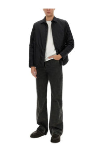 Aspesi men’s reshirt jacket black made of black cotton with a classic collar and long sleeves button-up shirt