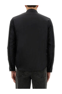 Aspesi men’s reshirt jacket black with sleek long sleeves structured collar and subtle seam detailing