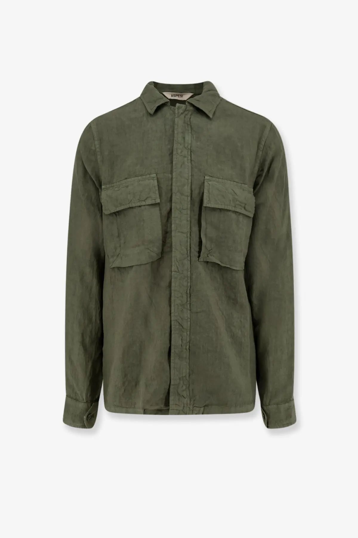 ASPESI Men's Ri Capa Linen Shirt Green