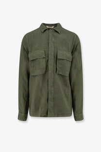 ASPESI Men's Ri Capa Linen Shirt Green