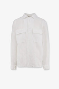 ASPESI Men's Ri Capa Linen Shirt White