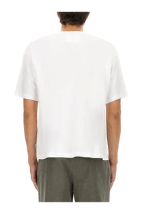 Aspesi men’s white cotton relaxed fit t-shirt with short sleeves
