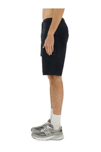 Aspesi men’s short lou blue black cargo shorts with multiple pockets and relaxed fit for casual wear