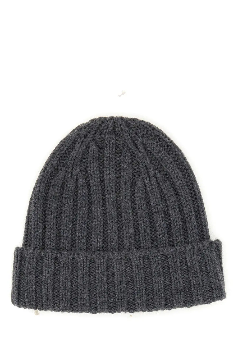 Aspesi women’s beanie hat grey dark gray ribbed knit with a folded cuff for casual cold weather wear