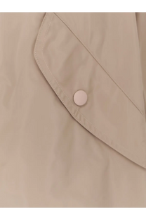 Beige aspesi women’s bombo nylon jacket with matching button on the pocket flap made from nylon fabric