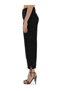 Aspesi women’s black high-waisted cargo pants with sleek tapered fit and functional side pockets